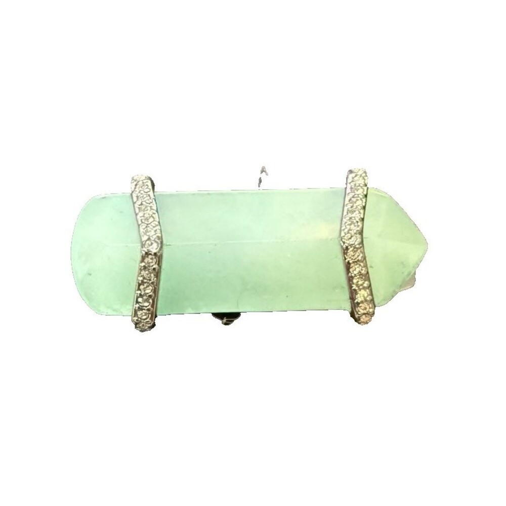 Keep Collective silver pave green quartz Geo Bar Charm Slider Retired no box
